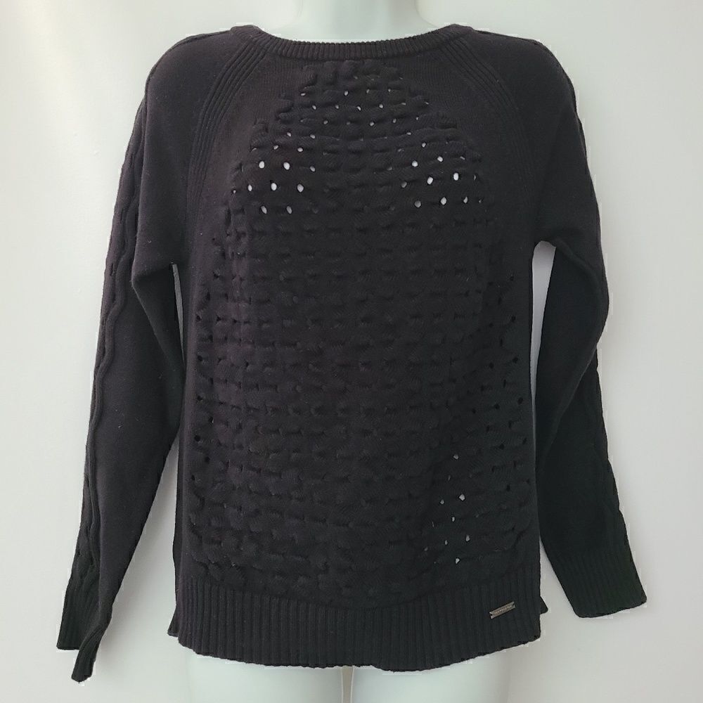 Tory Burch Black Basket Knit Sweater S